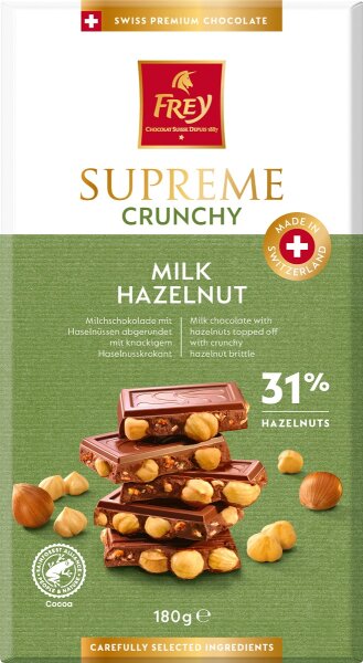 Frey Supreme Crunchy Milk Hazelnut 180g