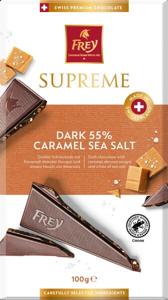 Frey Supreme Dark 55% Caram.Seasalt 100g