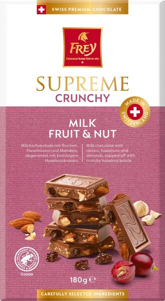 Frey Supreme Crunchy Milk Fruit&amp;Nuit 180g